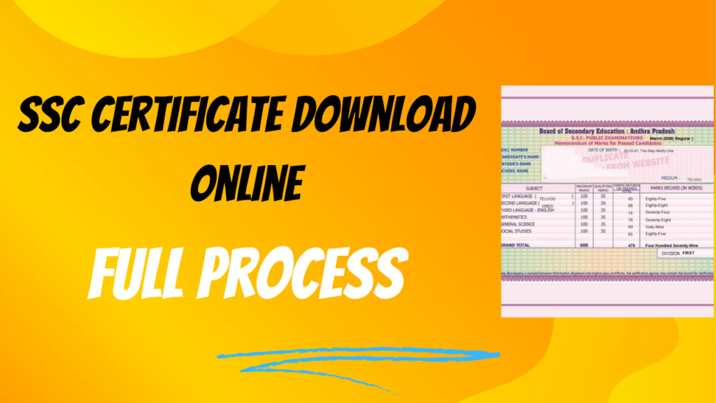 SSC Marks Memo Download Online 1